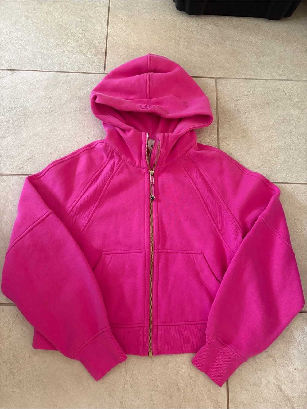 LULULEMON Scuba Full Zip Oversized Cropped- Sonic Pink